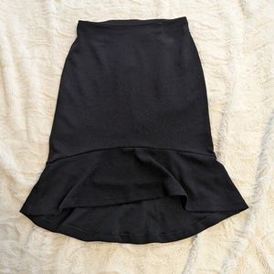 Michael Michael Kors Black Crepe Trumpet Skirt